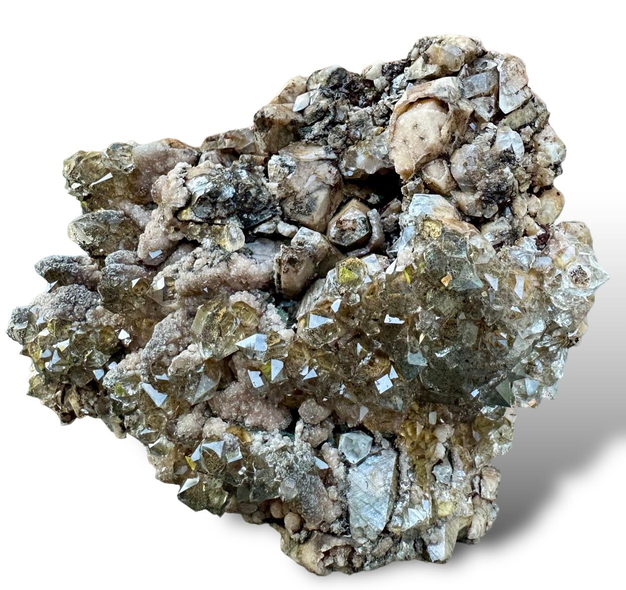Quartz On Rhodochrosite Psm Calcite