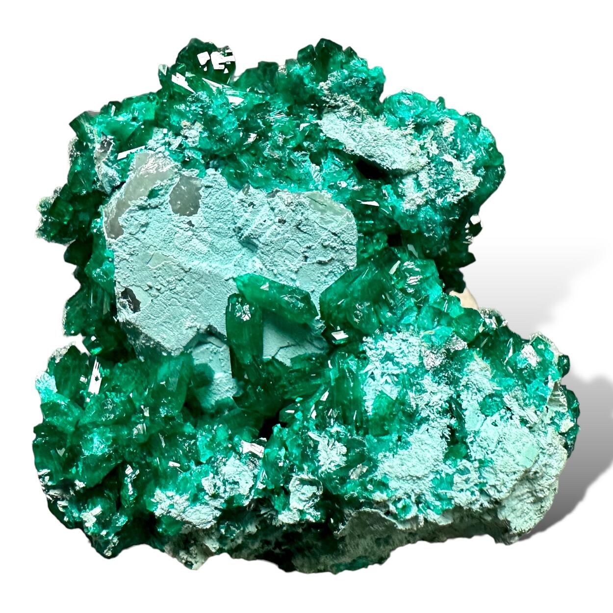 Dioptase On Chrysocolla With Wulfenite