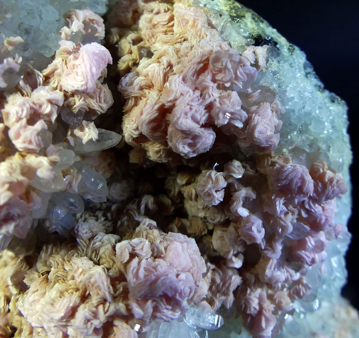 Rhodochrosite On Quartz