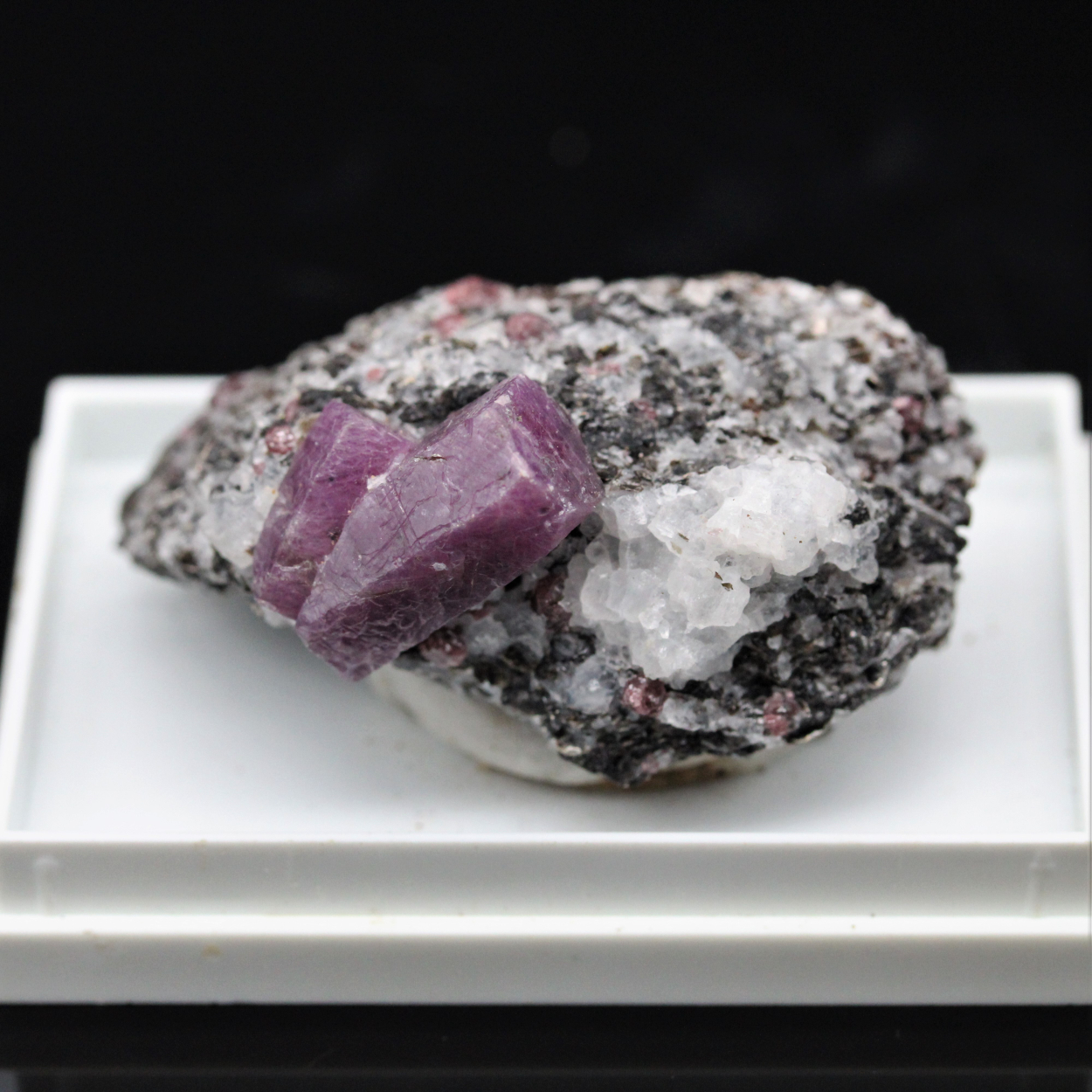 Tourmaline On Corundum