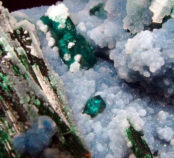 Malachite Shattuckite Quartz & Dioptase