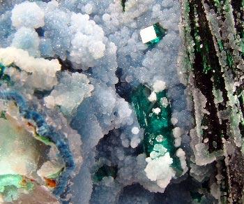 Malachite Shattuckite Quartz & Dioptase