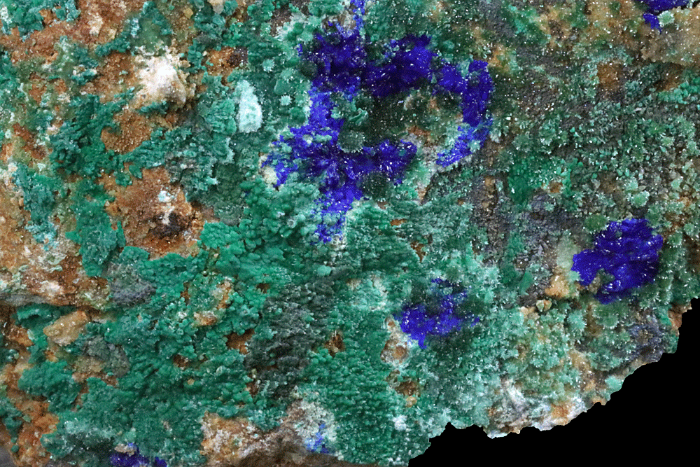 Azurite Zincolivenite & Olivenite