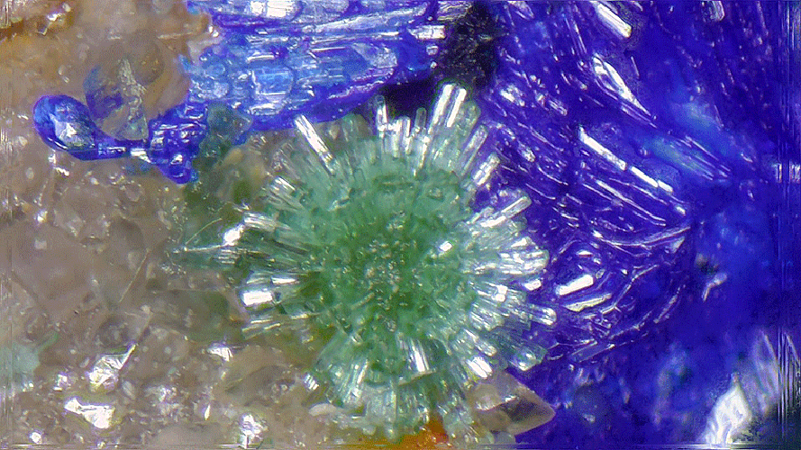 Azurite Zincolivenite & Olivenite