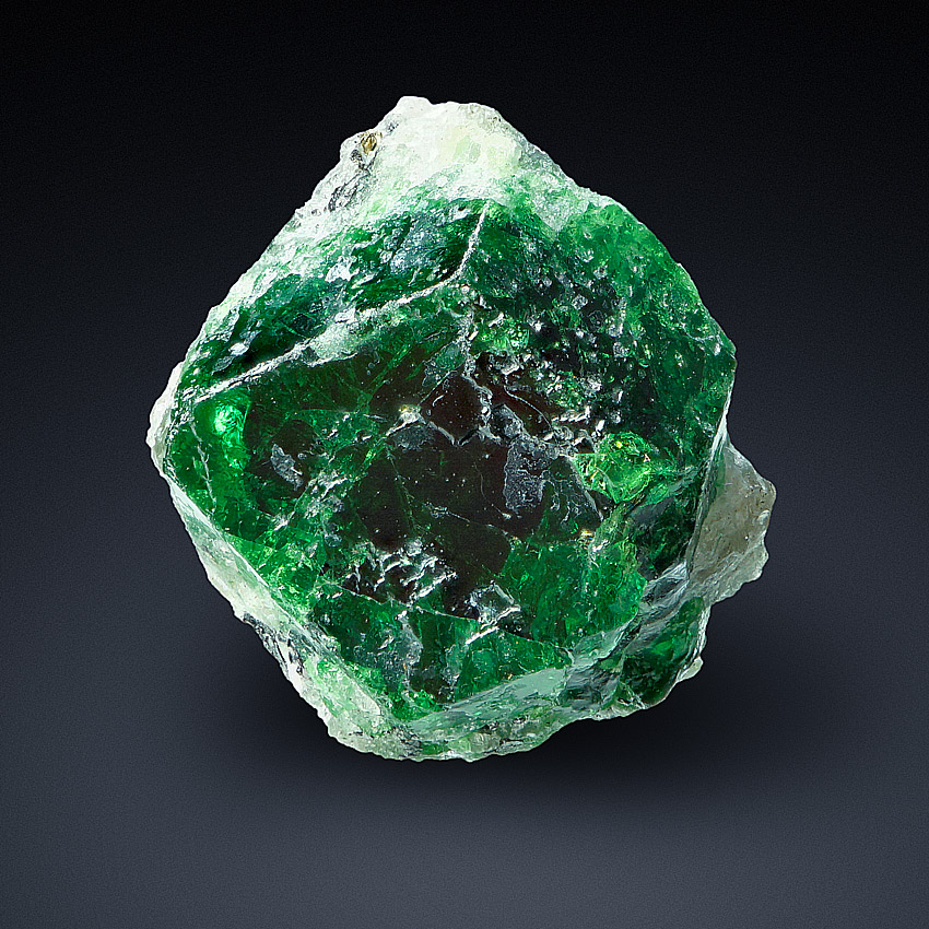 Grossular Var Tsavorite With Graphite