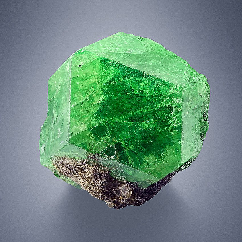 Grossular Var Tsavorite With Graphite
