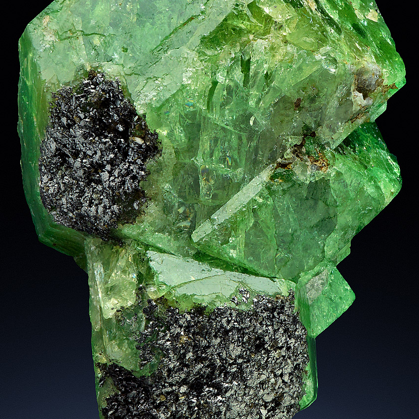 Grossular Var Tsavorite With Graphite