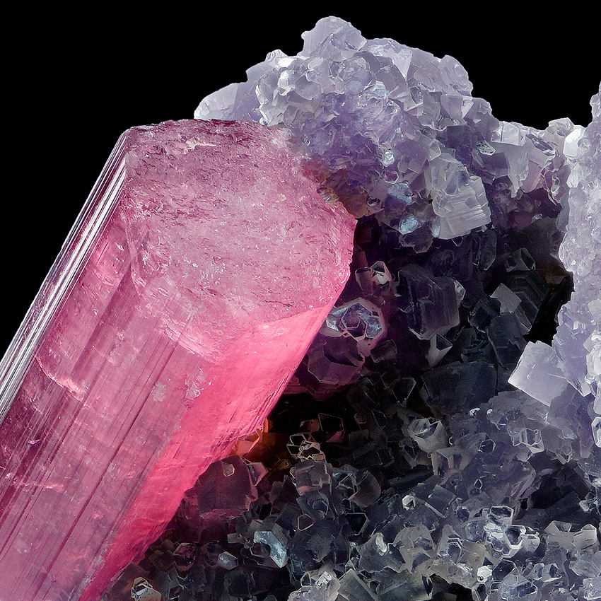Rubellite On Lepidolite