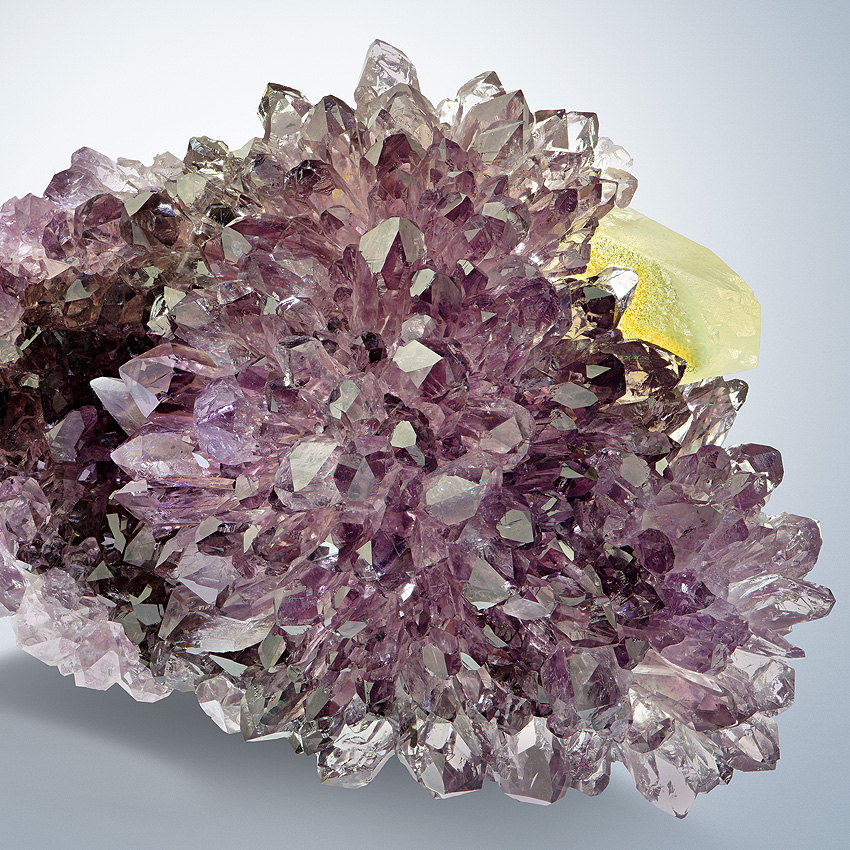 Quartz Var Amethyst With Calcite