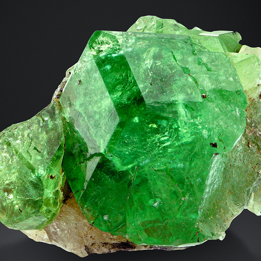Grossular Var Tsavorite With Graphite