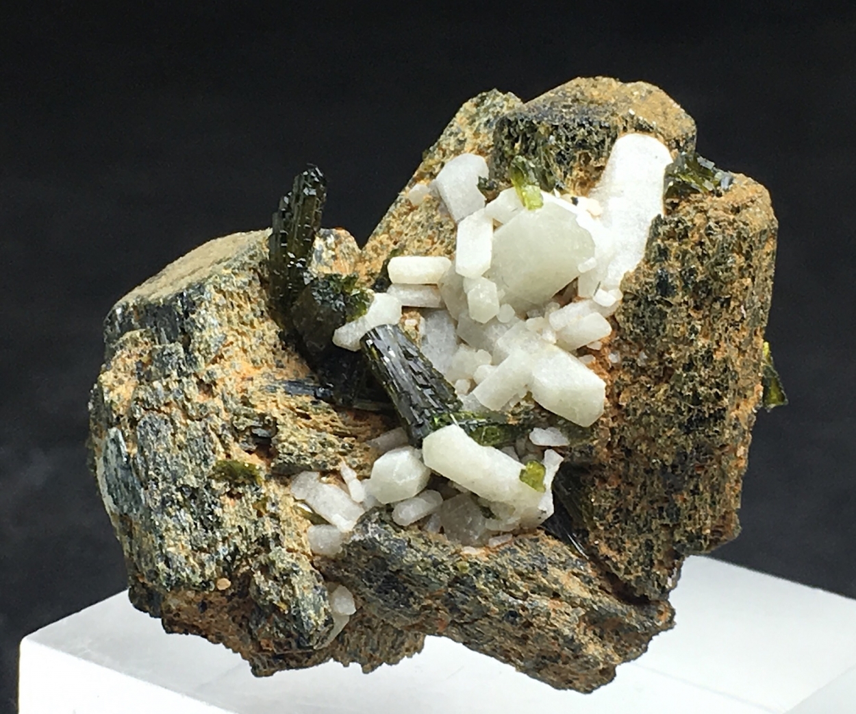 Epidote With Pericline & Hedenbergite