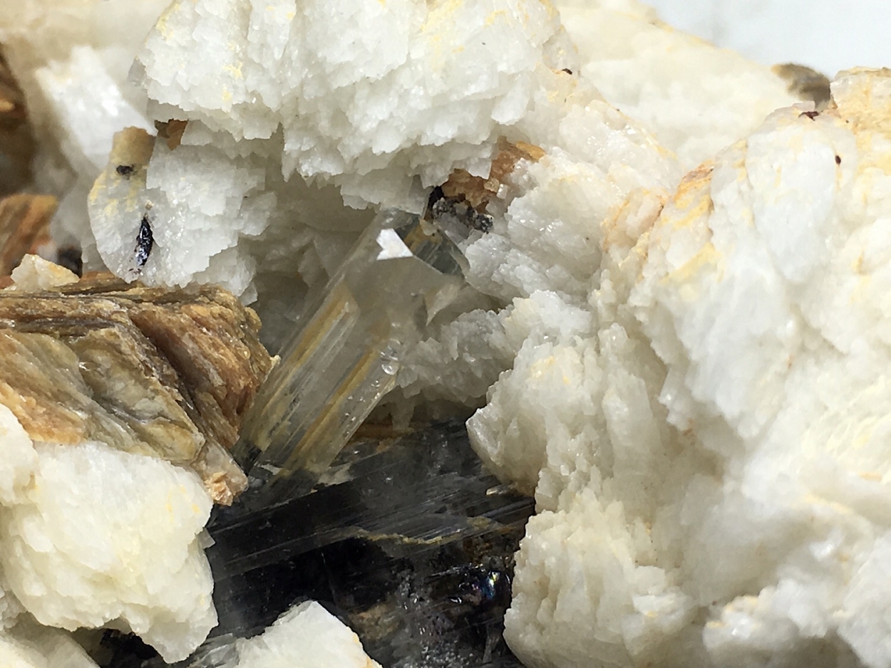 Aquamarine With Columbite Schorl & Feldspar