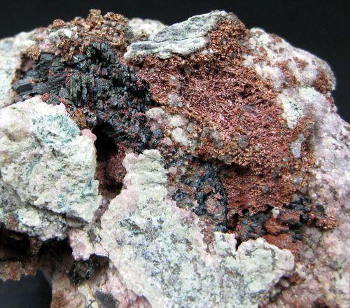 Cuprite & Native Copper With Cobaltoan Calcite