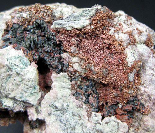 Cuprite & Native Copper With Cobaltoan Calcite