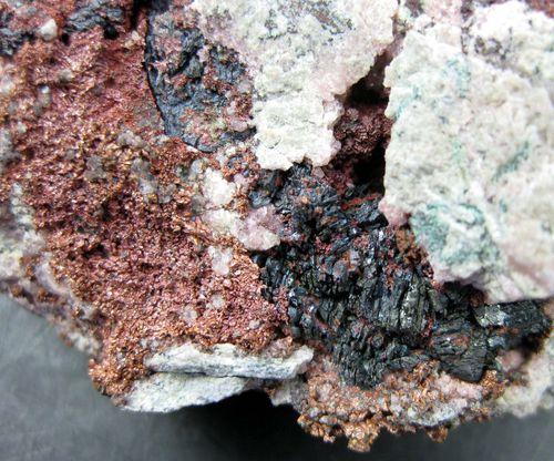 Cuprite & Native Copper With Cobaltoan Calcite