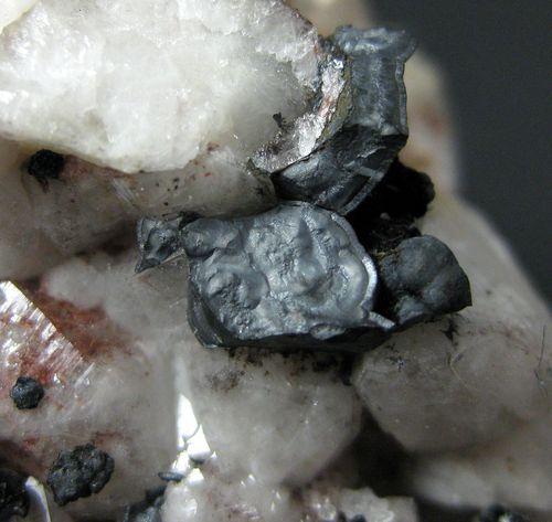 Pyrolusite & Fluorite On Quartz