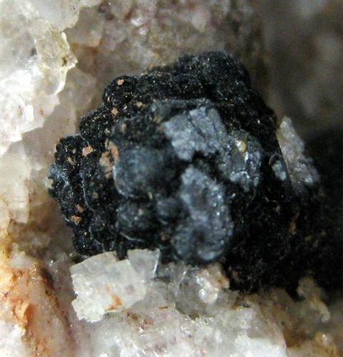 Pyrolusite & Fluorite On Quartz
