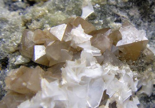 Scheelite With Fluorite Chalcopyrite & Calcite