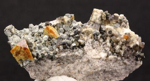 Helvine Smoky Quartz & Muscovite