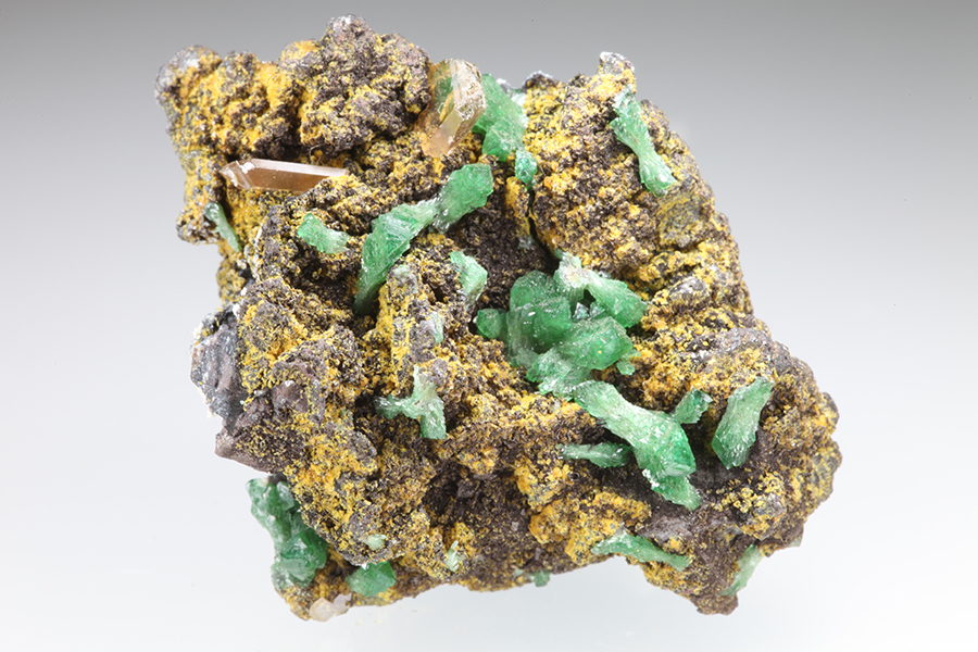 Cuprian Adamite Tsumcorite & Wulfenite