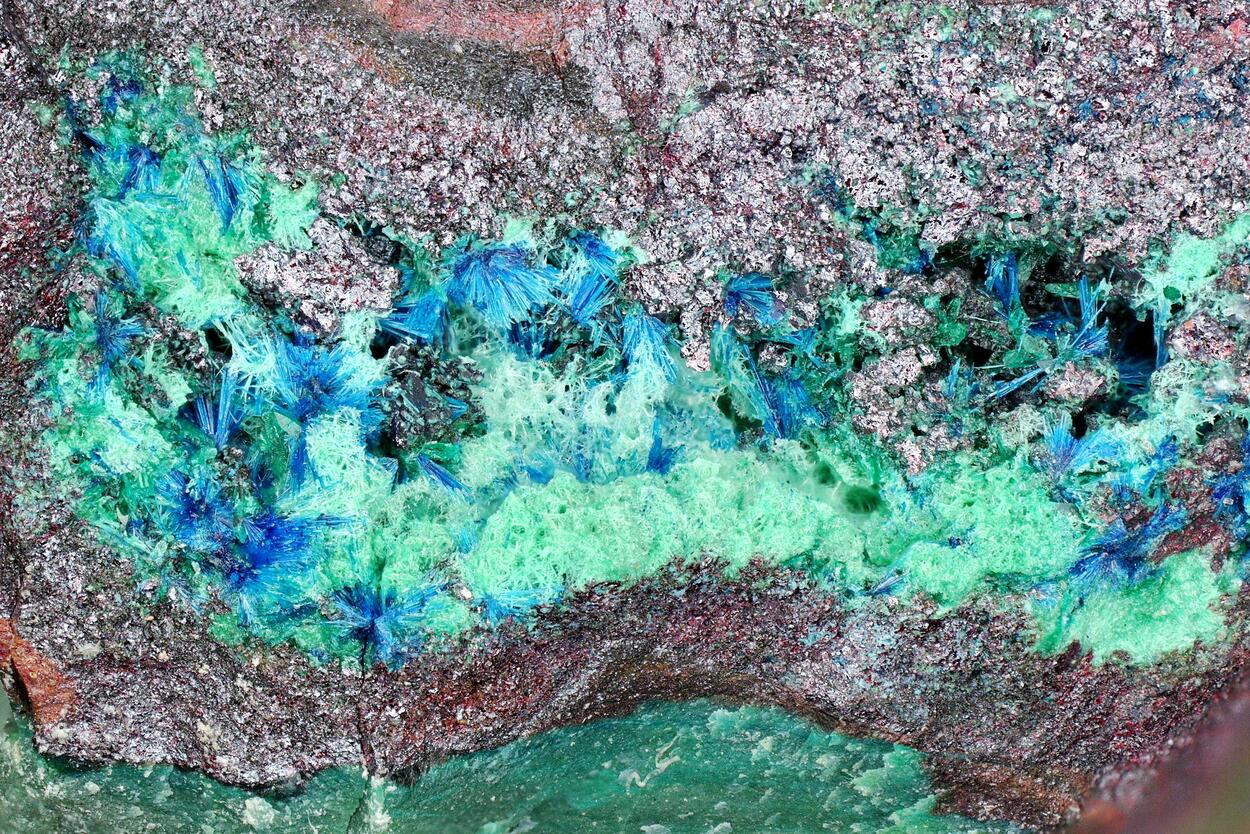 Connellite Cuprite & Brochantite