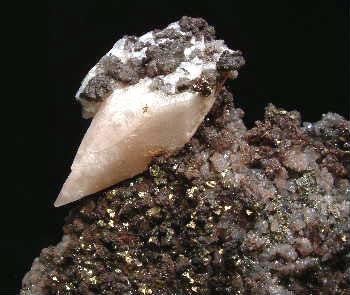 Chalcopyrite & Calcite On Hematite