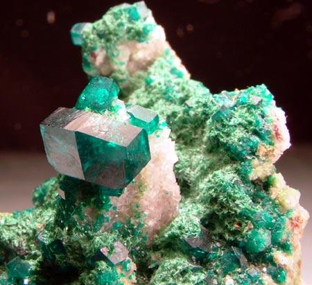 Dioptase Malachite & Calcite