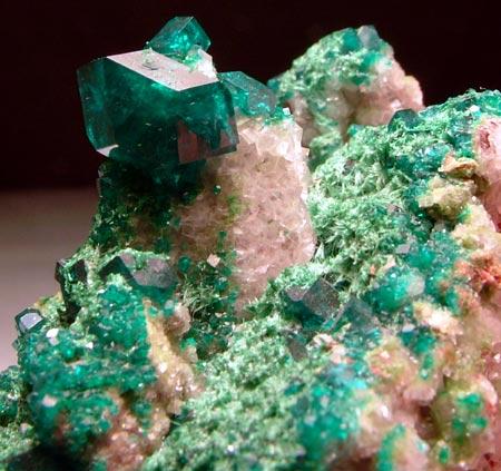 Dioptase Malachite & Calcite