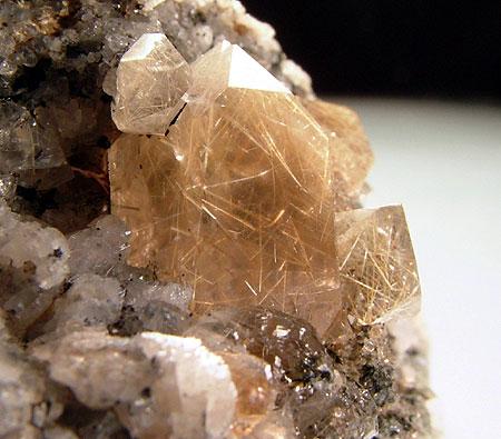 Quartz With Rutile & Xenotime-(Y)