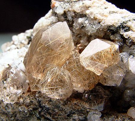 Quartz With Rutile & Xenotime-(Y)