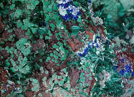 Brochantite Linarite & Malachite