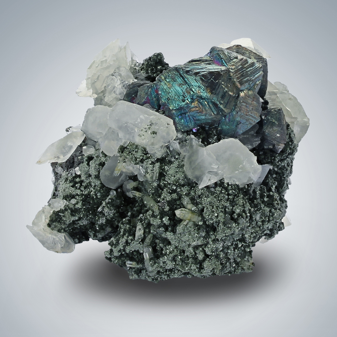 Chalcopyrite With Calcite & Quartz