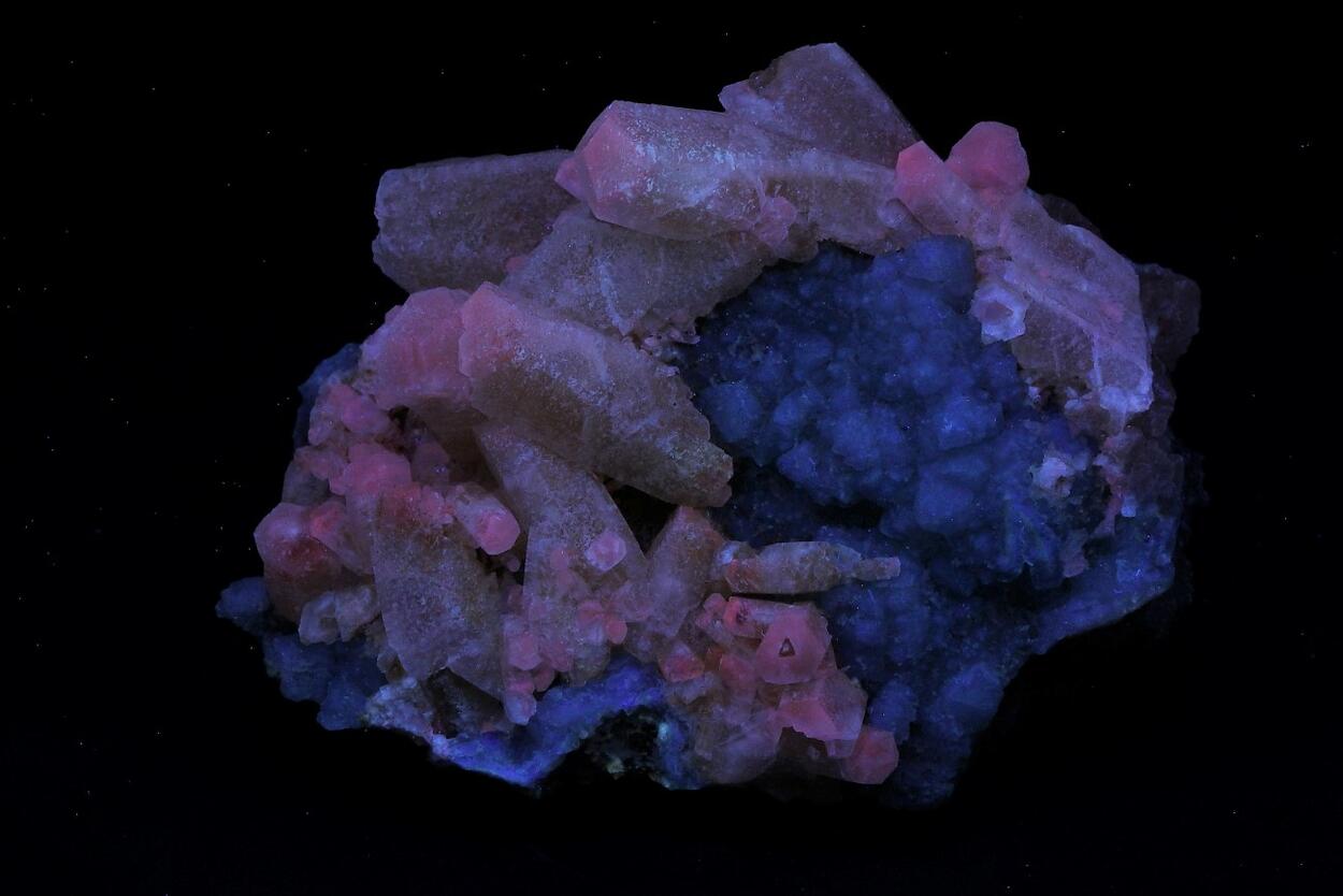 Calcite On Fluorite