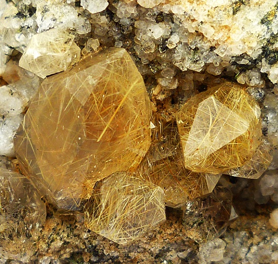 Quartz With Rutile & Xenotime-(Y)