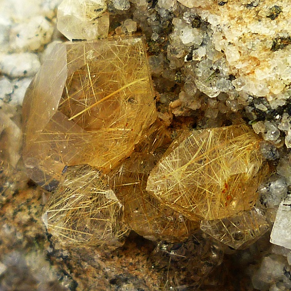 Quartz With Rutile & Xenotime-(Y)