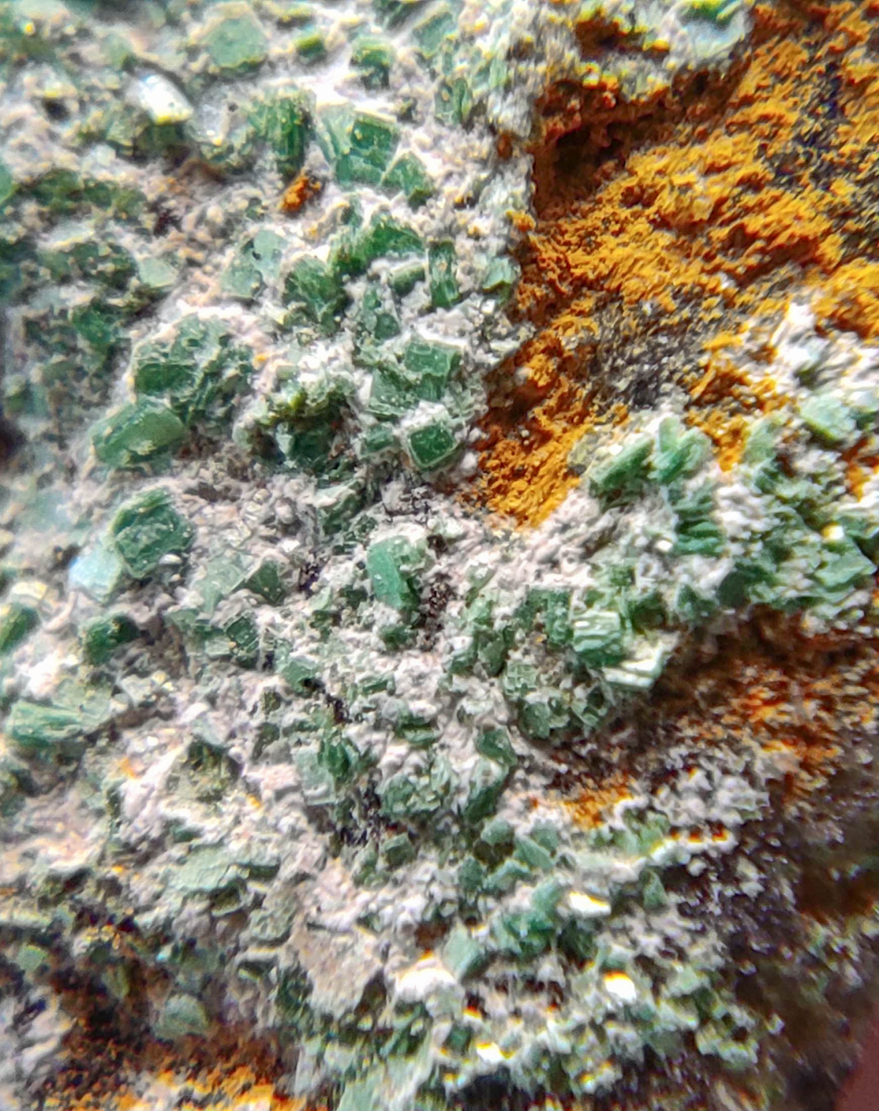 Torbernite On Smoky Quartz