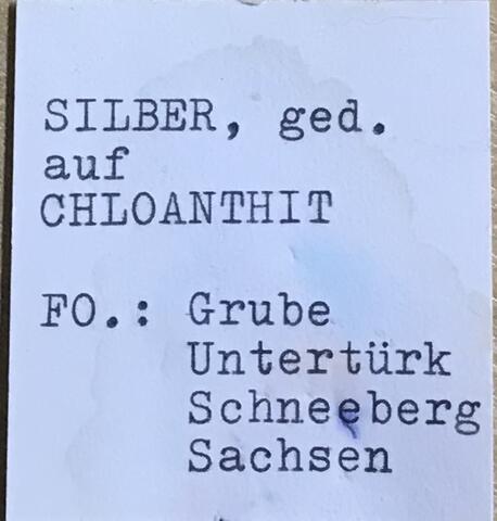 Label Images - only: Native Silver On Chloanthite