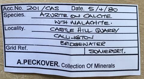 Label Images - only: Calcite With Azurite