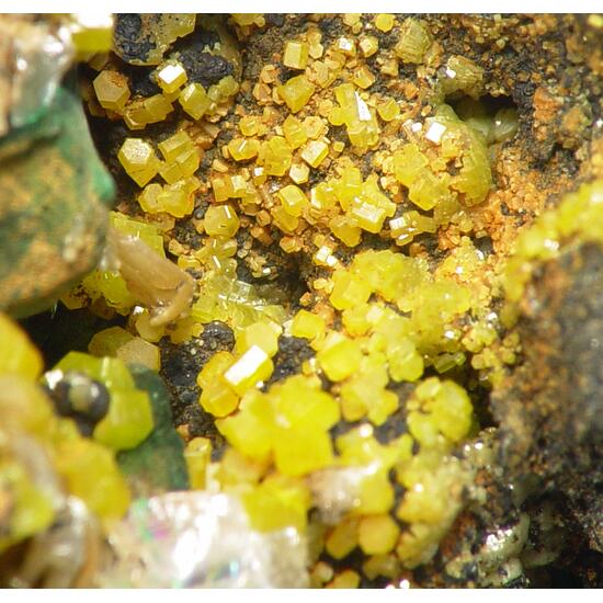 Pyromorphite On Malachite