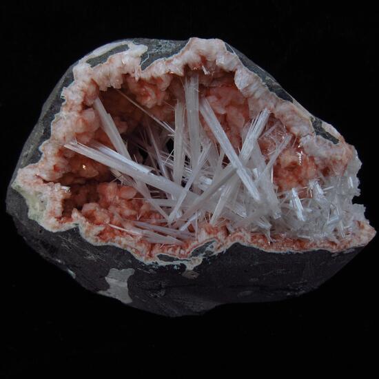 Scolecite On Heulandite In Geode