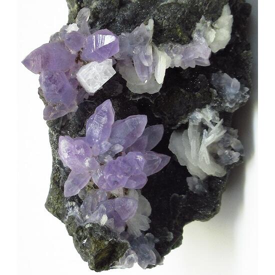 Amethyst On Chalcedony With Chabazite & Calcite