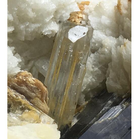 Aquamarine With Columbite Schorl & Feldspar