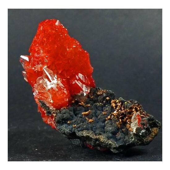 Cuprite In Calcite & Native Copper
