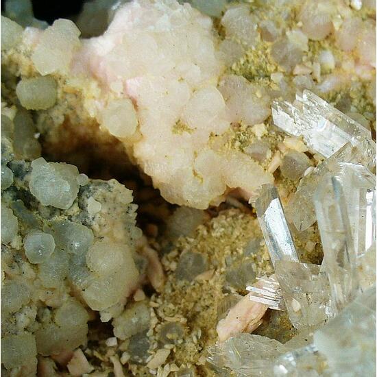 Rhodochrosite Gypsum & Calcite