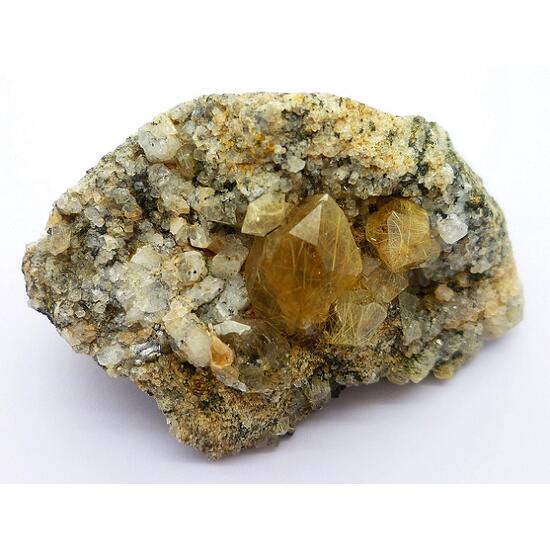 Quartz With Rutile & Xenotime-(Y)
