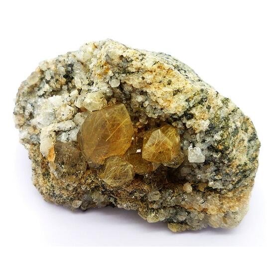 Quartz With Rutile & Xenotime-(Y)